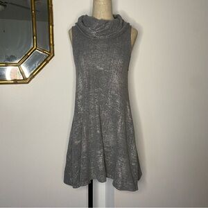 Paper Crane Metallic Cowl Neck Dress